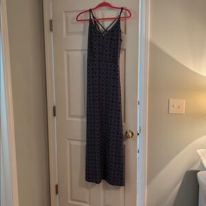 Market & Spruce Navy and White Patterned Dress